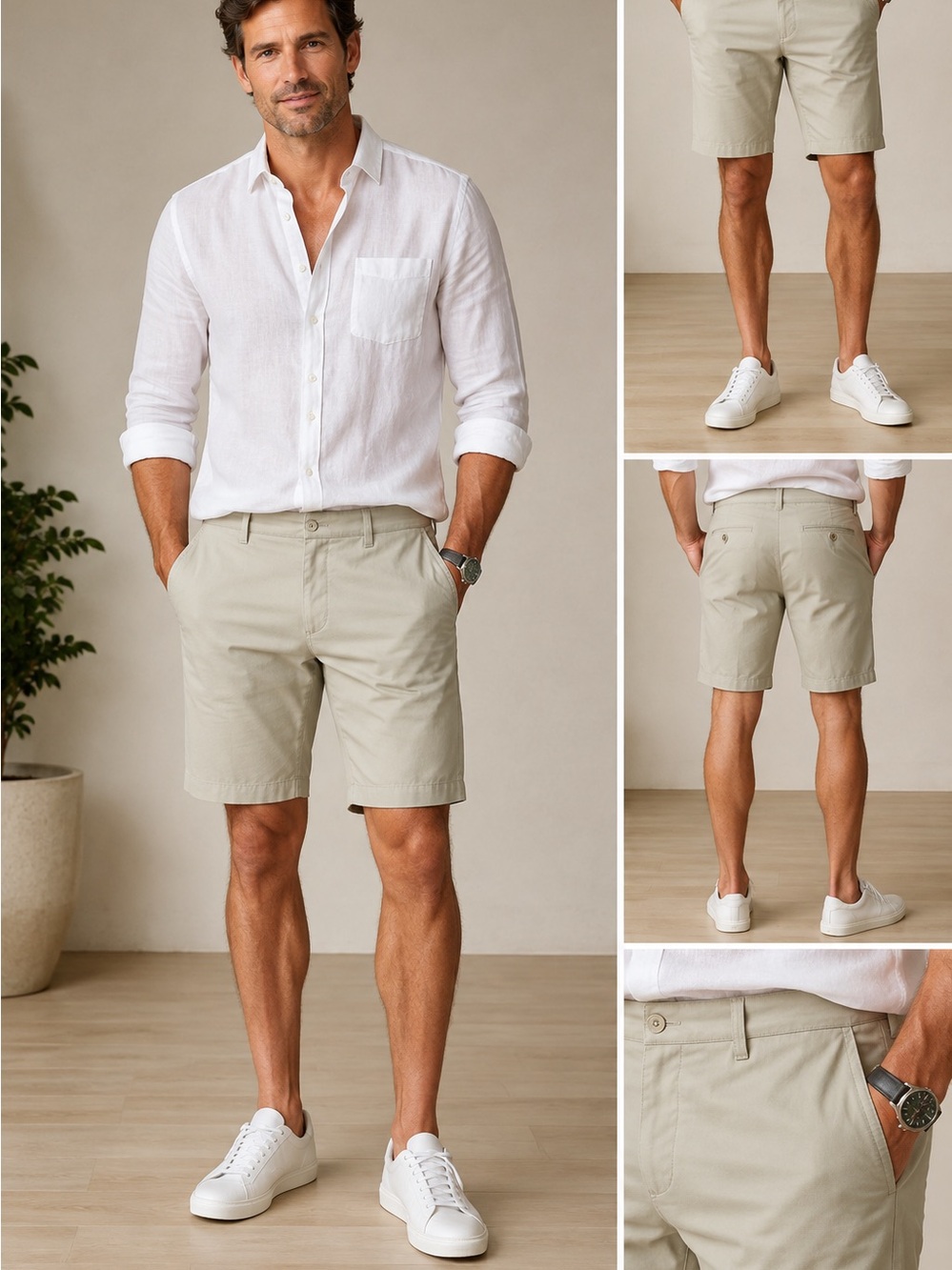 Bloomingdale's Tan Flat Front Men’s Shorts